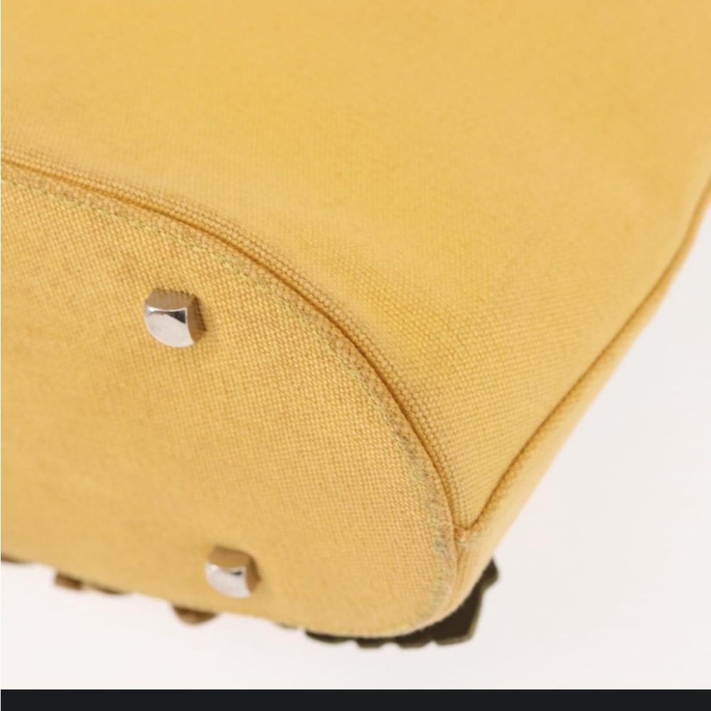 Salvatore Ferragamo Yellow Floral Appliqué Tote with Green Leaf Accents - Picture 12 of 16